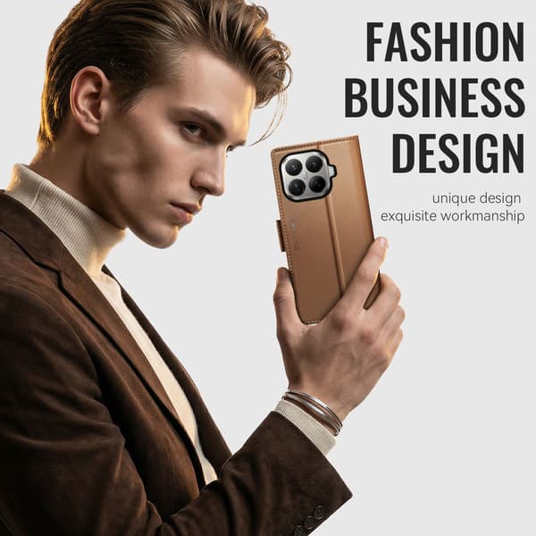 CASEME Til Xiaomi 17T Lommebokdeksel Brown