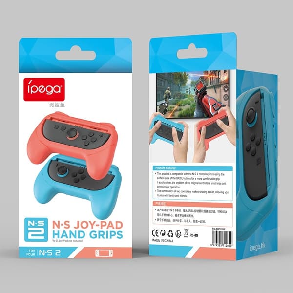 1 par Kompatibla med Nintendo Switch 2 Grepp Skal spelkontroll Joy-Con Röd+Blå Blå