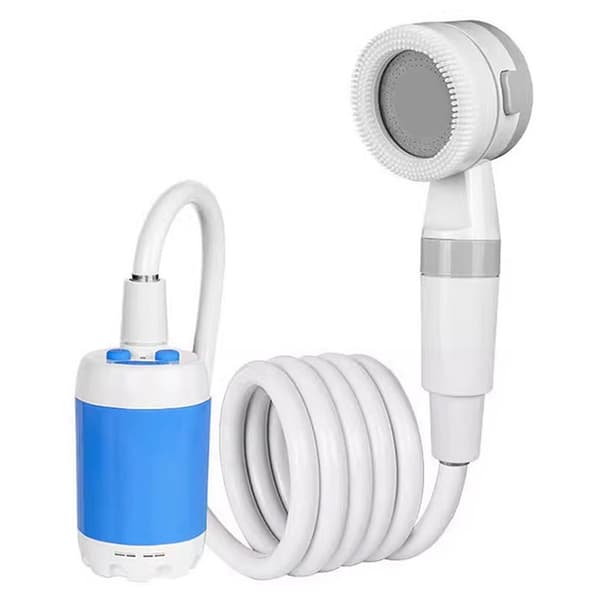 4000mAh elektrisk dusch camping bärbar duschhuvud pump utomhus vandring resor Vit