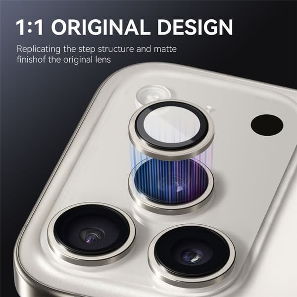 NORTHJO För iPhone 17 Pro Max / iPhone 17 Pro Kameralinsskydd Härdat Glas Metallring grå