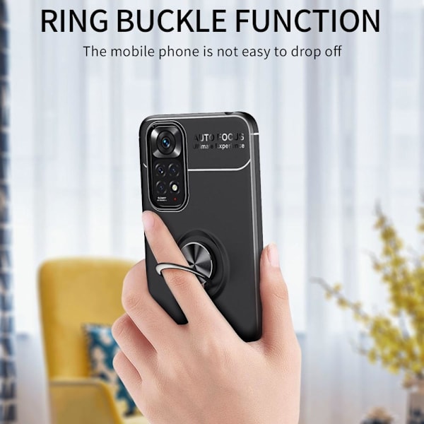 Finger Ring Kickstand Case To Xiaomi Redmi Note 11 / 11S Black