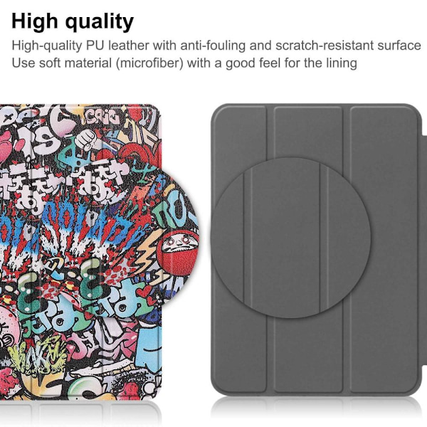 Apple iPad 10.9 2022 Trippeldeksel med smal passform - Graffiti Multicolor
