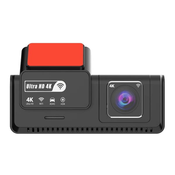 Dobbelt 4K Dash Cam-kamera HDR Nattsyn ADAS GPS Parkeringsovervåking DVR Black