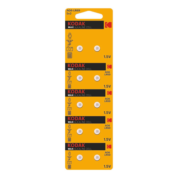 Kodak MAX AG6 / LR69 Micro battery Silver