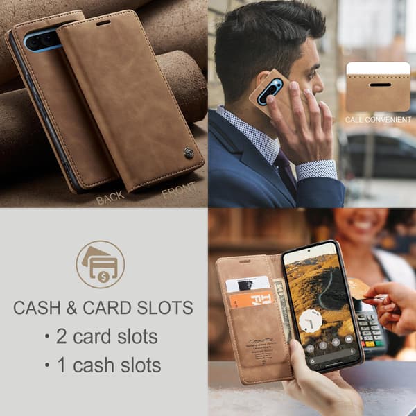 CASEME Google Pixel 10 Pro XL Kotelo Teline Puhelinkotelo Brown