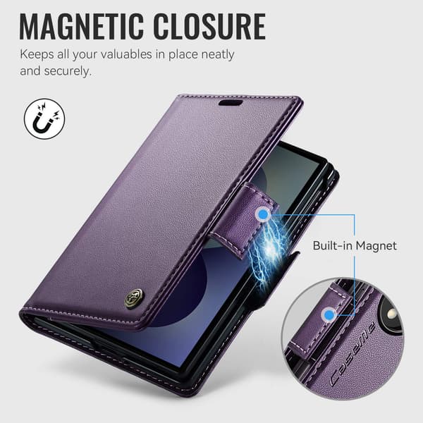 CASEME Glansigt telefonplånboksfodral till Samsung Galaxy Z Fold8 Lila