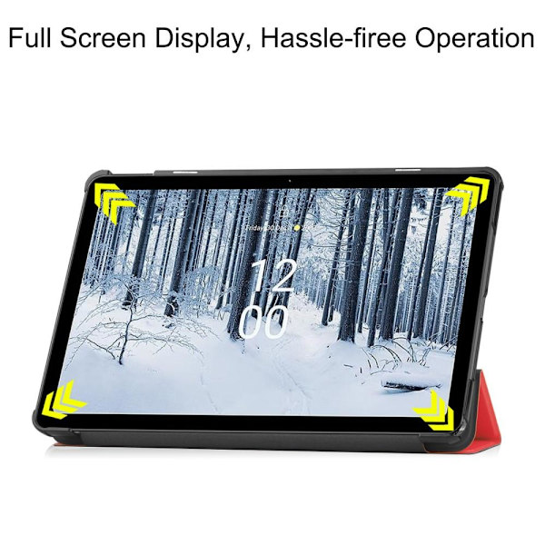 Nokia T21 Tri-fold Stand Wake/Sleep Cover Tablet-kotelo - Punainen Red