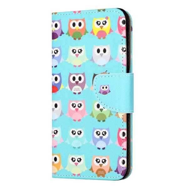 Til iPhone 15 Pro Wallet Stand Case Telefoncover - Ugler Blue