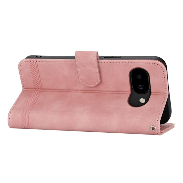 DIERFENG For Google Pixel 10a Wallet Case with Stand and Wrist Strap Pink