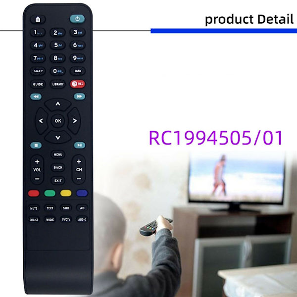 Fjernkontroll utskifting RC1994505 / 01 Sandstrom TV Box Black