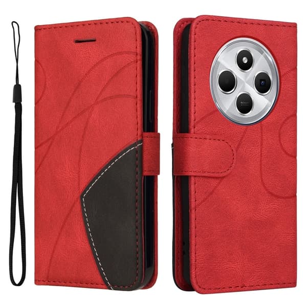 Til Xiaomi Redmi 14C KT - serie - 1 dobbeltfarve tegnebog Red