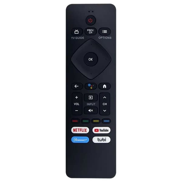 TV-fjernkontroll erstatning for Philips-TV (RF439A) – stemmestyrt Black