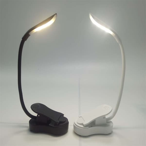 Lampe Leselampe Klipsdesign LED-lampe 3 fargetemperaturer Oppladbar - Hvit White