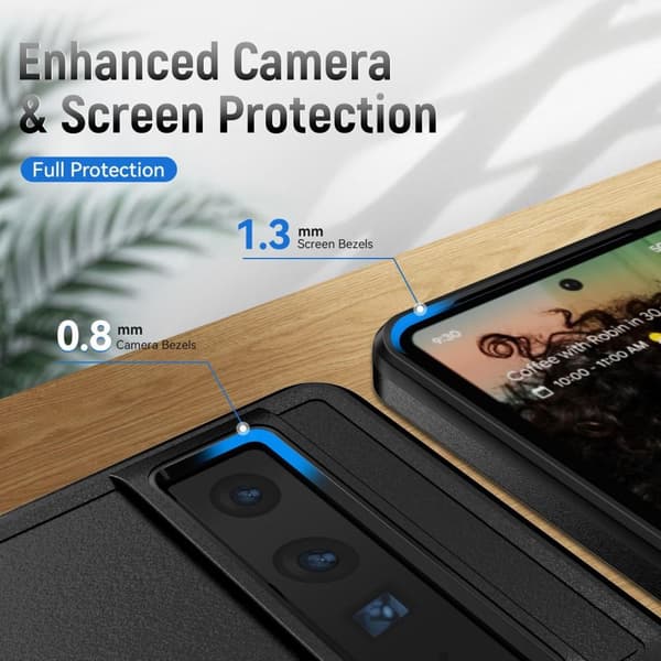 Google Pixel 7 Pro iskunkestävä TPU+PC Kickstand - puhelinkotelo autoteline metallilevy - musta Black