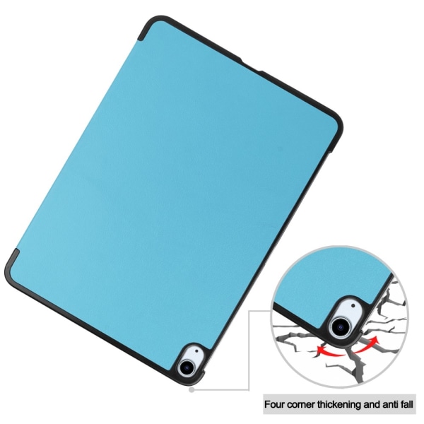 Til iPad Air 11 (2024) Etui Tre-fold Stativ Tablet Cover - LysBlå Light blue