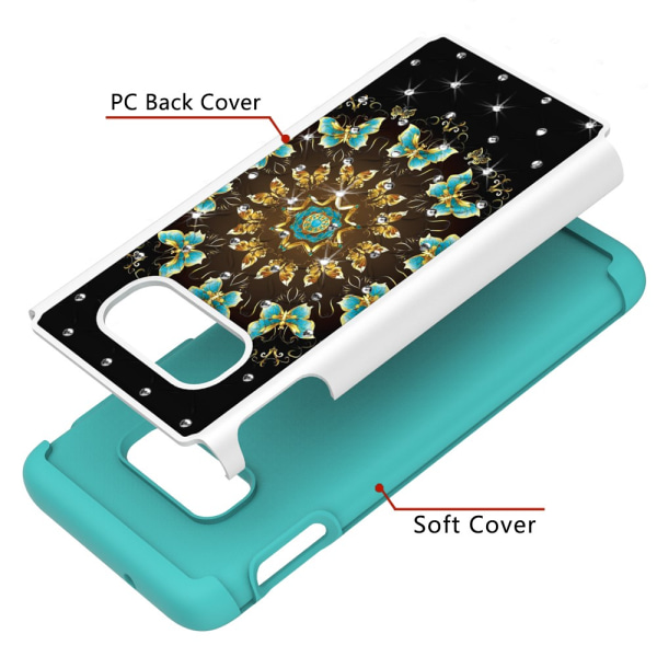 Samsung Galaxy S10e Pattern PC TPU Phone Shell - Pretty Butterflies Black