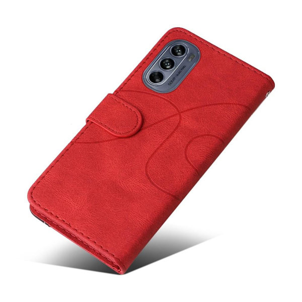 Til Motorola Moto G62 KT-serie-1 dobbeltfarve Red