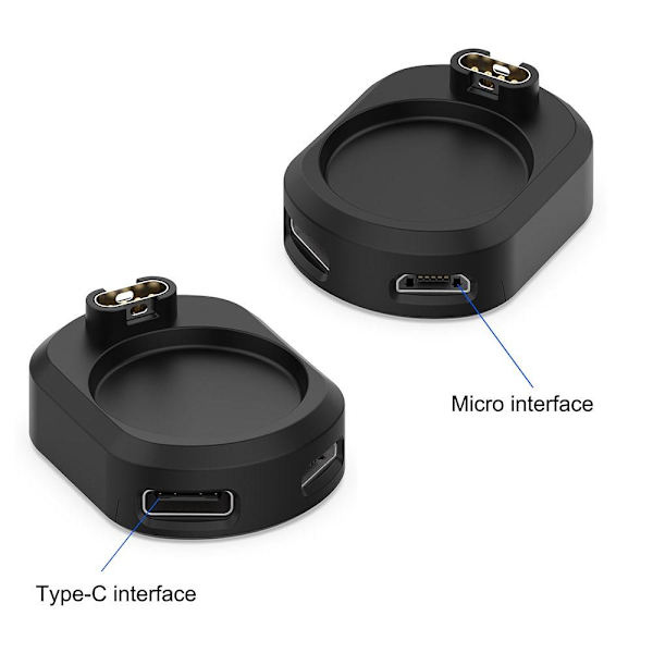 Garmin Fenix 7/7S/7X USB Laddning docka usb-c micro-usb Svart