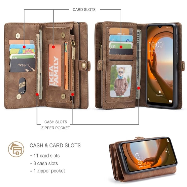 CASEME Samsung Galaxy A13 5G / A04s 4G Retro plånboksfodral - Co Brun