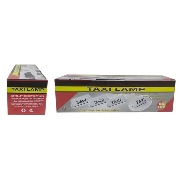 12V Universal Taxi Taglys PP Tag LED Lampe - Hvid / Gummi Magnet White