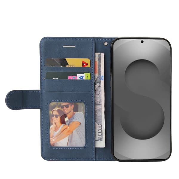 För Samsung Galaxy S26 Ultra Plånboksfodral med Stativ Tvåfärgad Design - Blå Blå