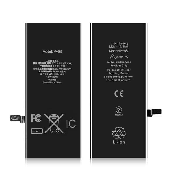 iPhone 6s IPARTS EXPERT 1880mAh batteri FCC/CE/Rosh Black