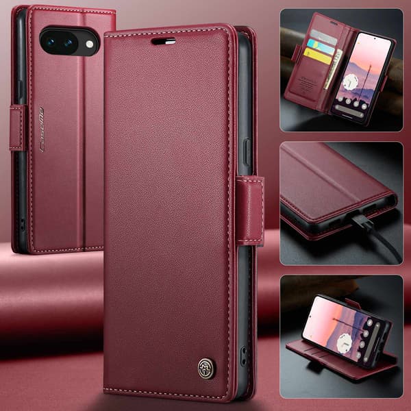CASEME Til Google Pixel 10a RFID Blokerende Pungcover Red