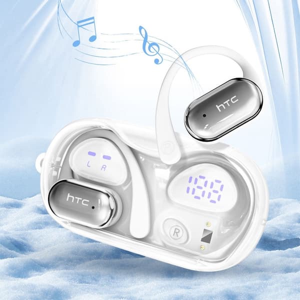 Trådløse Hodetelefoner HTC NE37 Bluetooth 6.0 Ørekrok Sport Musikk Samtaler - Hvit White