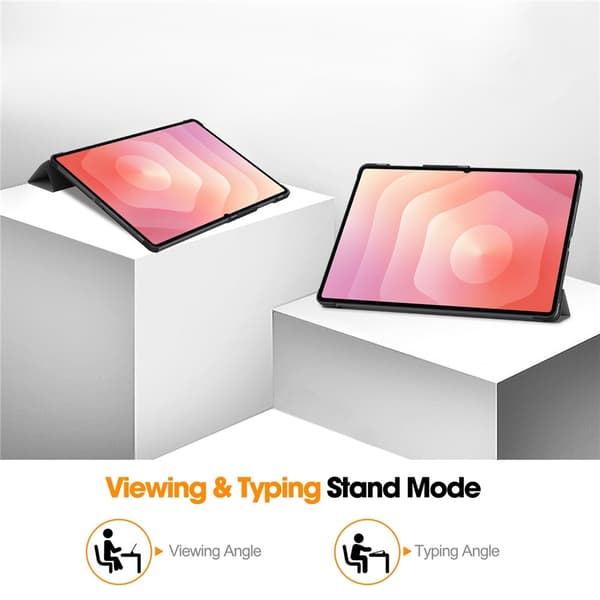 Til Samsung Galaxy Tab S12 Ultra Stativcover Stødsabsorberende Cover Grey