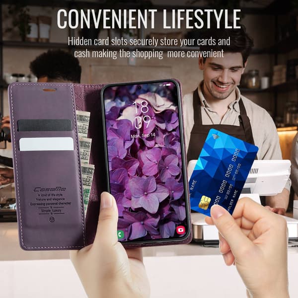 Til Samsung Galaxy A37 5G CASEME Pungetui Purple