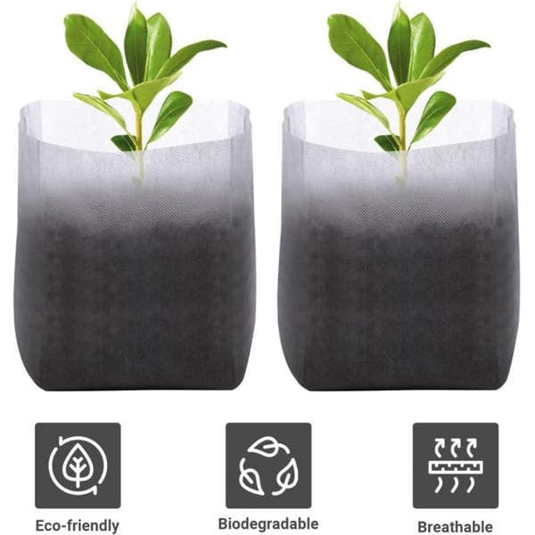 100 planteposer i flat stoff, 16x20cm / Topp: 10x15cm White