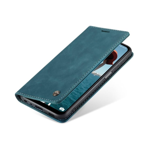 CASEME Retro Lommebok Etui for Samsung Galaxy A12 - Blå Blue