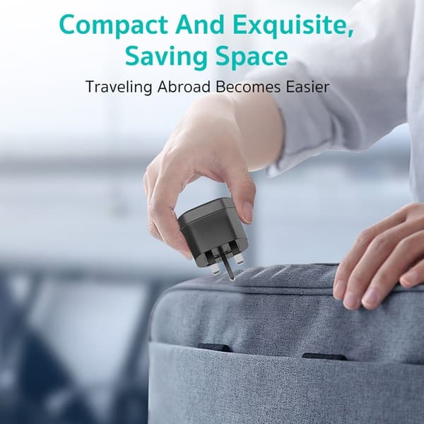 COTECI universell reiseadapter og strømomformer (US/UK/EU) White