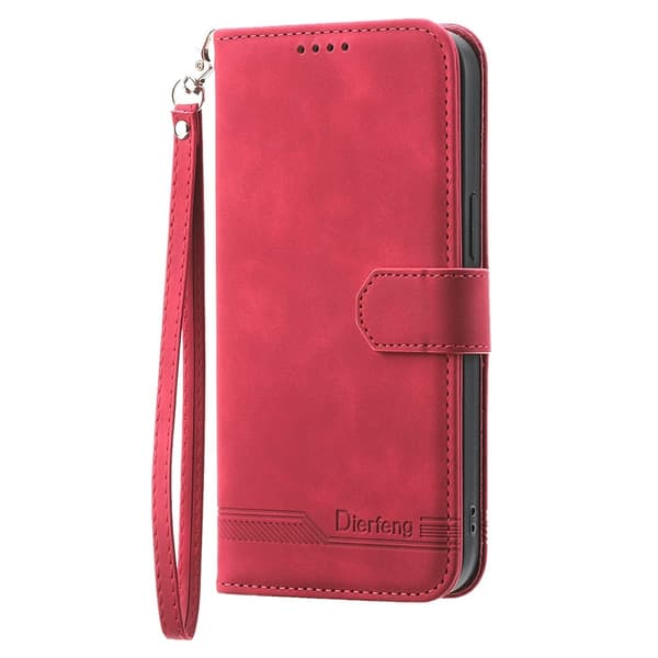 DIERFENG Til Google Pixel 10a Pungcover med Stander og Håndledsrem Red