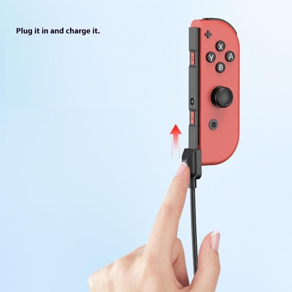 Laddarkabel kompatibel med Nintendo Switch OLED Joy-Con Controller 2 i 1 USB Svart