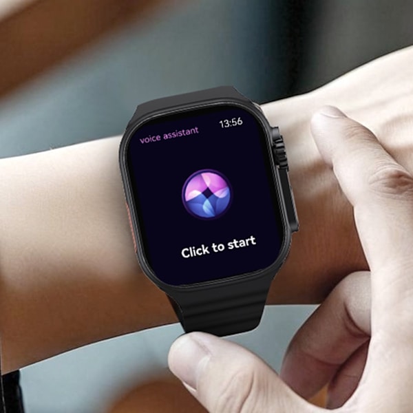 USAMS AT03 2.01" Smartwatch Bluetooth Sports Tracking Stemmeassistent Android iOS Black