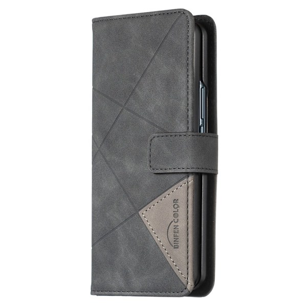 BINFEN COLOR för Samsung Galaxy Z Fold6 5G Skal i PU-läder med Geometriskt Mönster - Svart Svart