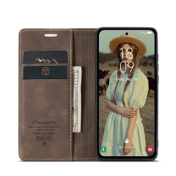 CASEME Retro Pung Taske til Samsung Galaxy A56 Dark brown