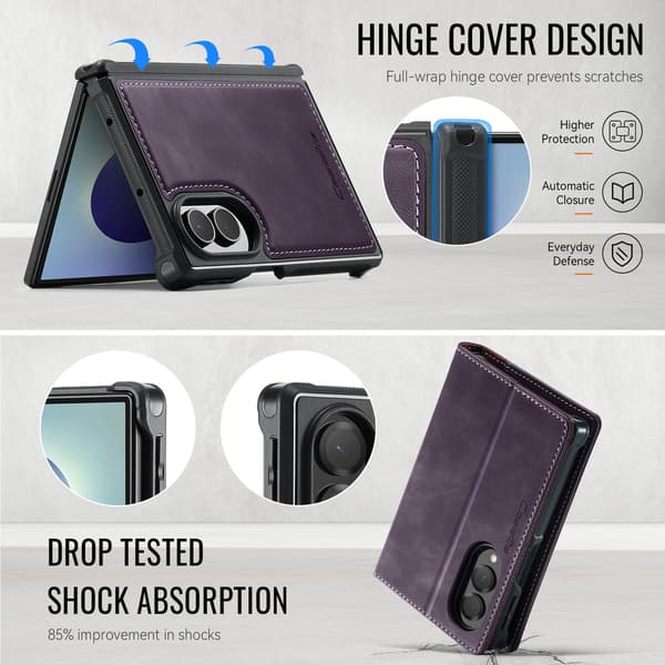 CASEME Magnetisk telefonpungcover til Samsung Galaxy Z Fold8 Purple