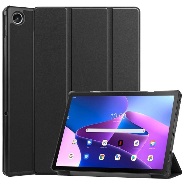 Til Lenovo Tab M10 Plus (Gen 3) Trifoldet Stativdæksel - Sort Black