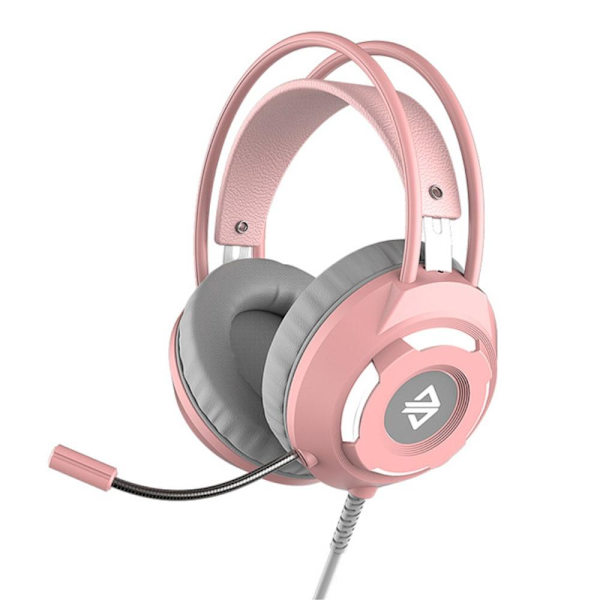 AJAZZ AX120 Gaming Headset Over Ear-hörlurar med mikrofon - Rosa Rosa