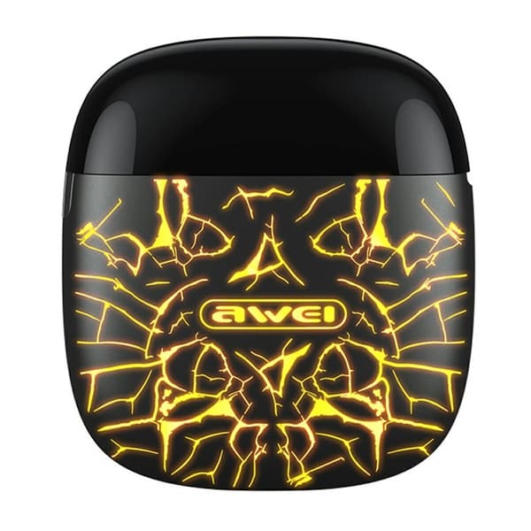 AWEI T28 Pro Gaming TWS Trådløse Hovedtelefoner Bluetooth In-Ear Lav Latency - Map Yellow
