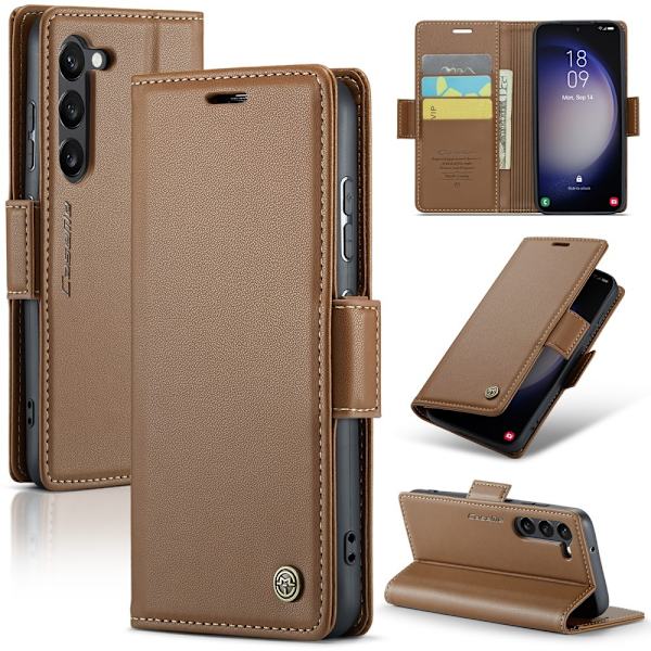 CASEME Retro Lommebokveske for Samsung Galaxy S24 Brown
