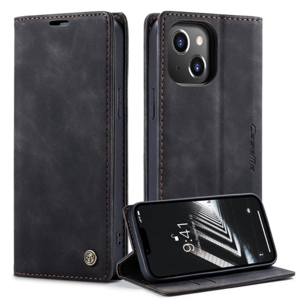 CASEME Retro Wallet Case for iPhone 14 - Black Black