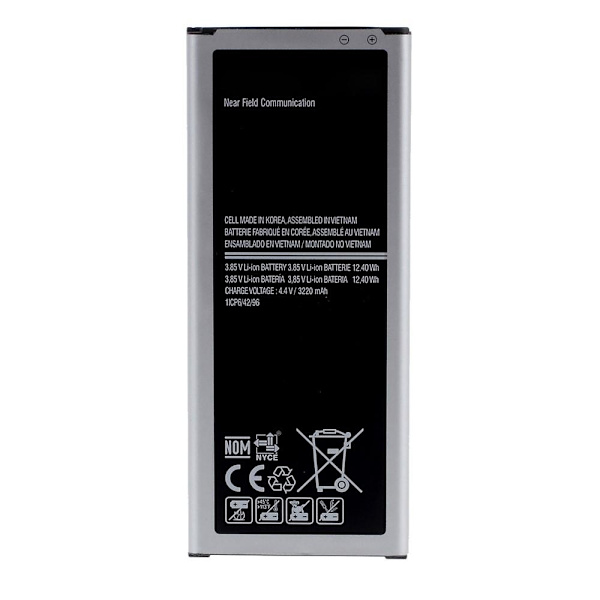 Batteri til Samsung Galaxy Note 4 3.85V 3220mAh Oppladbart Li-ion Black