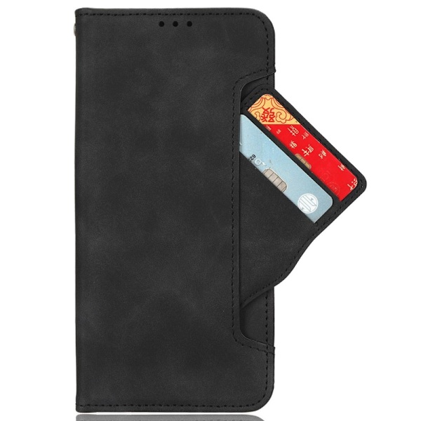 For Motorola Moto G55 5G Flerkortslommer Stativdeksel Lommebokdeksel - Svart Black