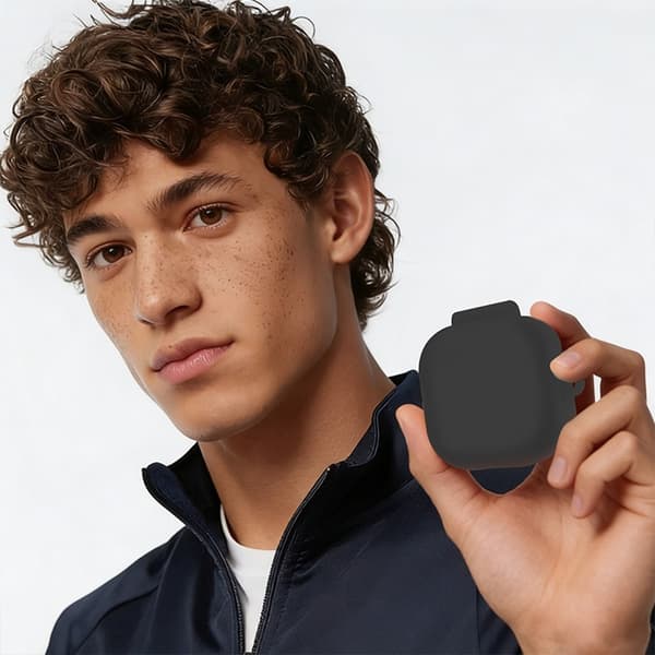 Til Samsung Galaxy Buds4 / Buds4 Pro beskyttelsesdeksel silikon karabinkrok Black