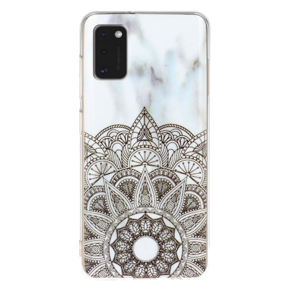Marble Pattern IMD TPU Soft Back Case for Samsung Galaxy A41 - Style I Black