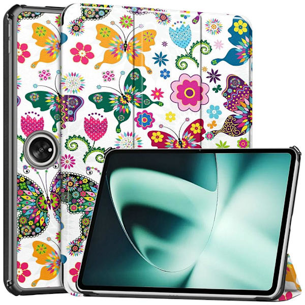 Til OnePlus Pad Trifold Stand Tabletcover - etui - Sommerfugle Multicolor