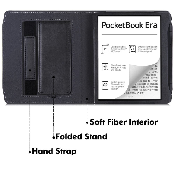 Fodral läsplatta Till Pocketbook Era (2022 release modell PB700) Svart
